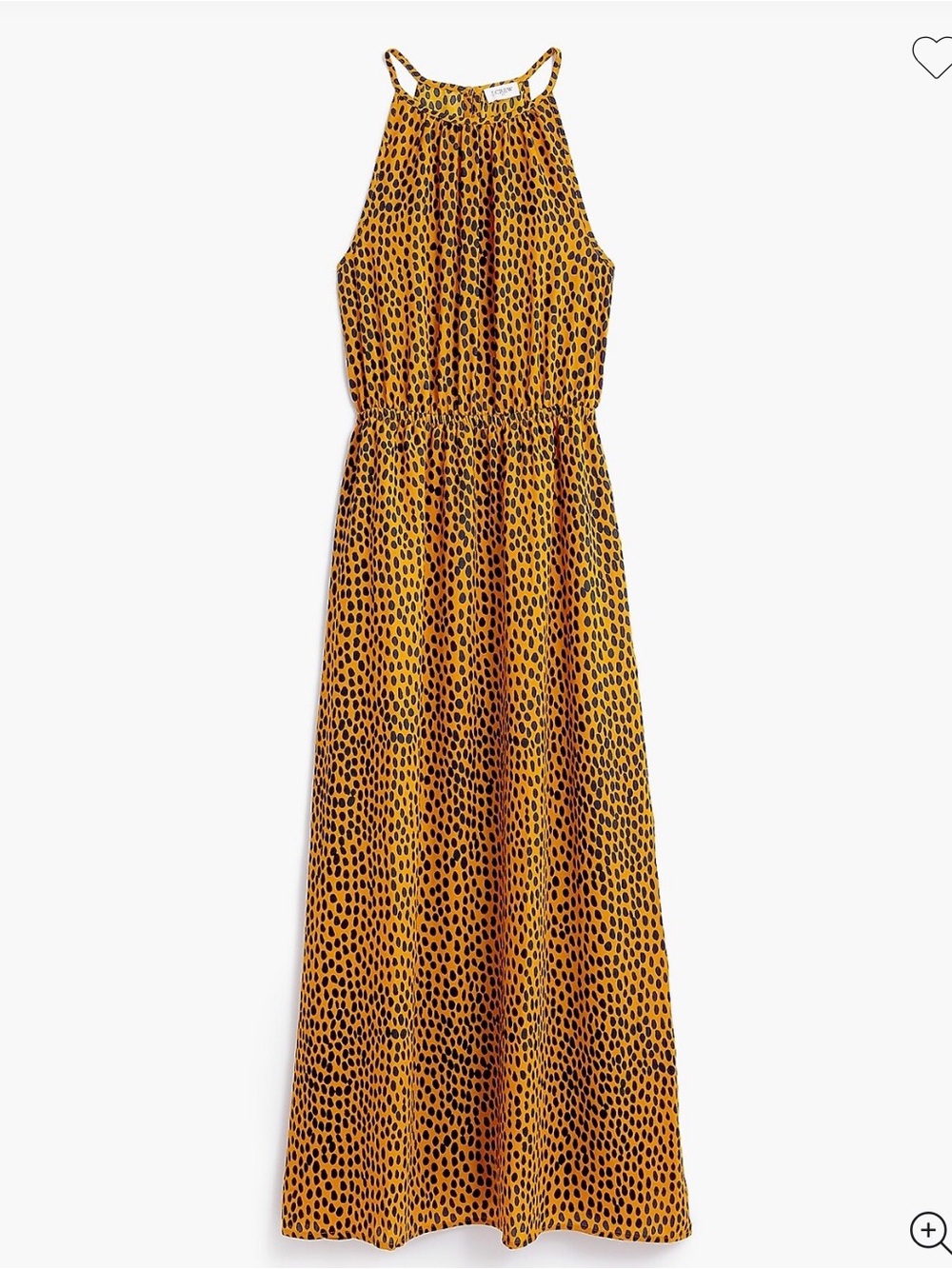 J. Crew Factory Leopard Print High Neck Maxi Dress - Amber Navy